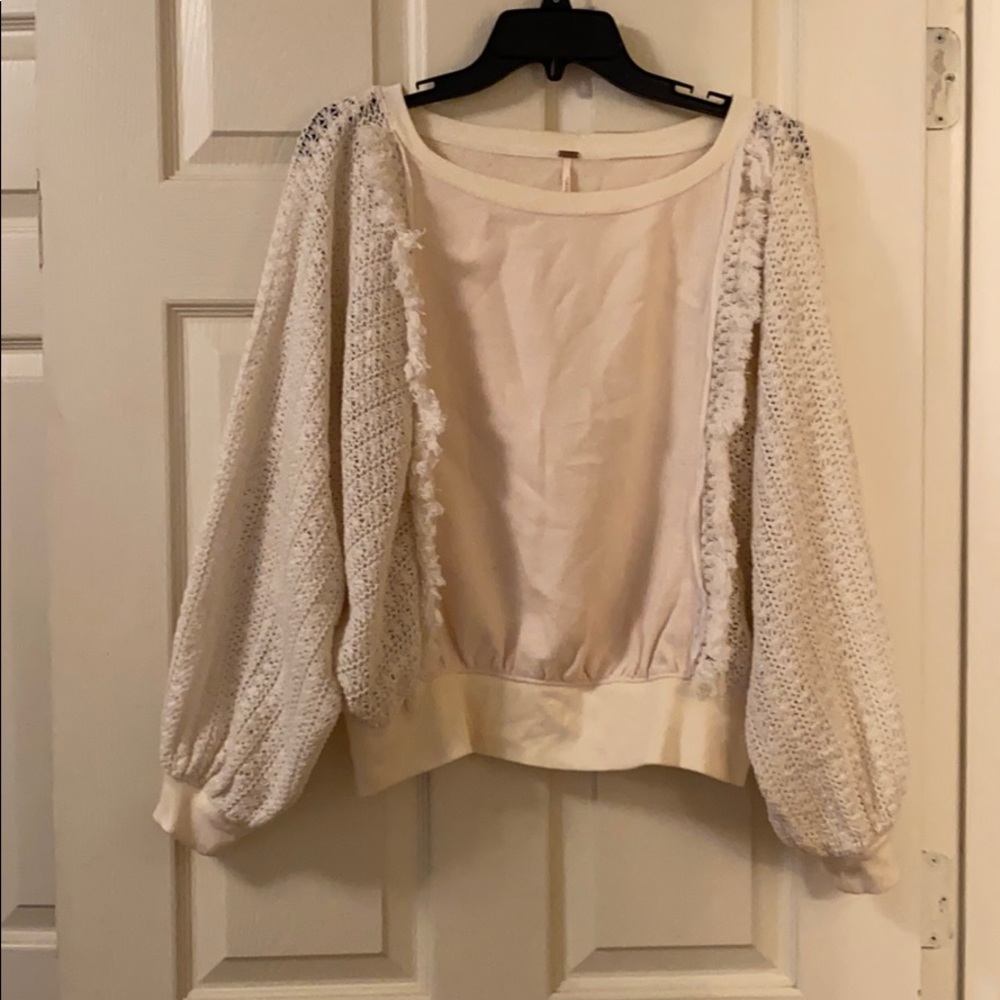 Free People crocheted sweatshirt